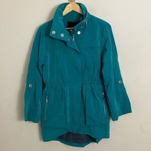The Fillmore Women's Teal Nylon Anorak Jacket Roll Hood size S Outdoor Travel